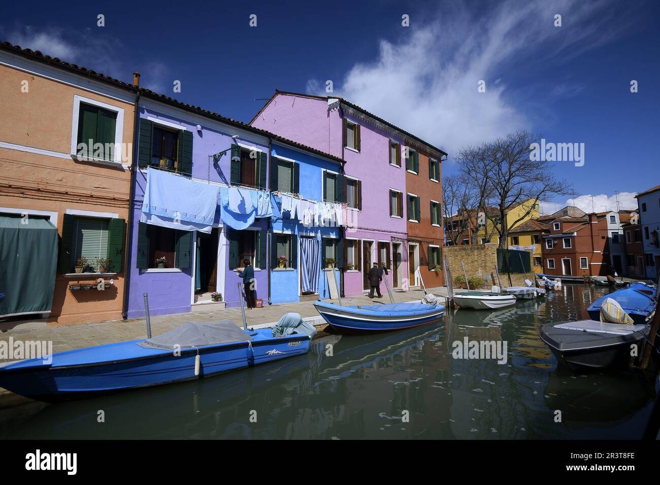 Casas de colores. Isla de Burano. Venecia. Véneto. Italia. Stockfoto