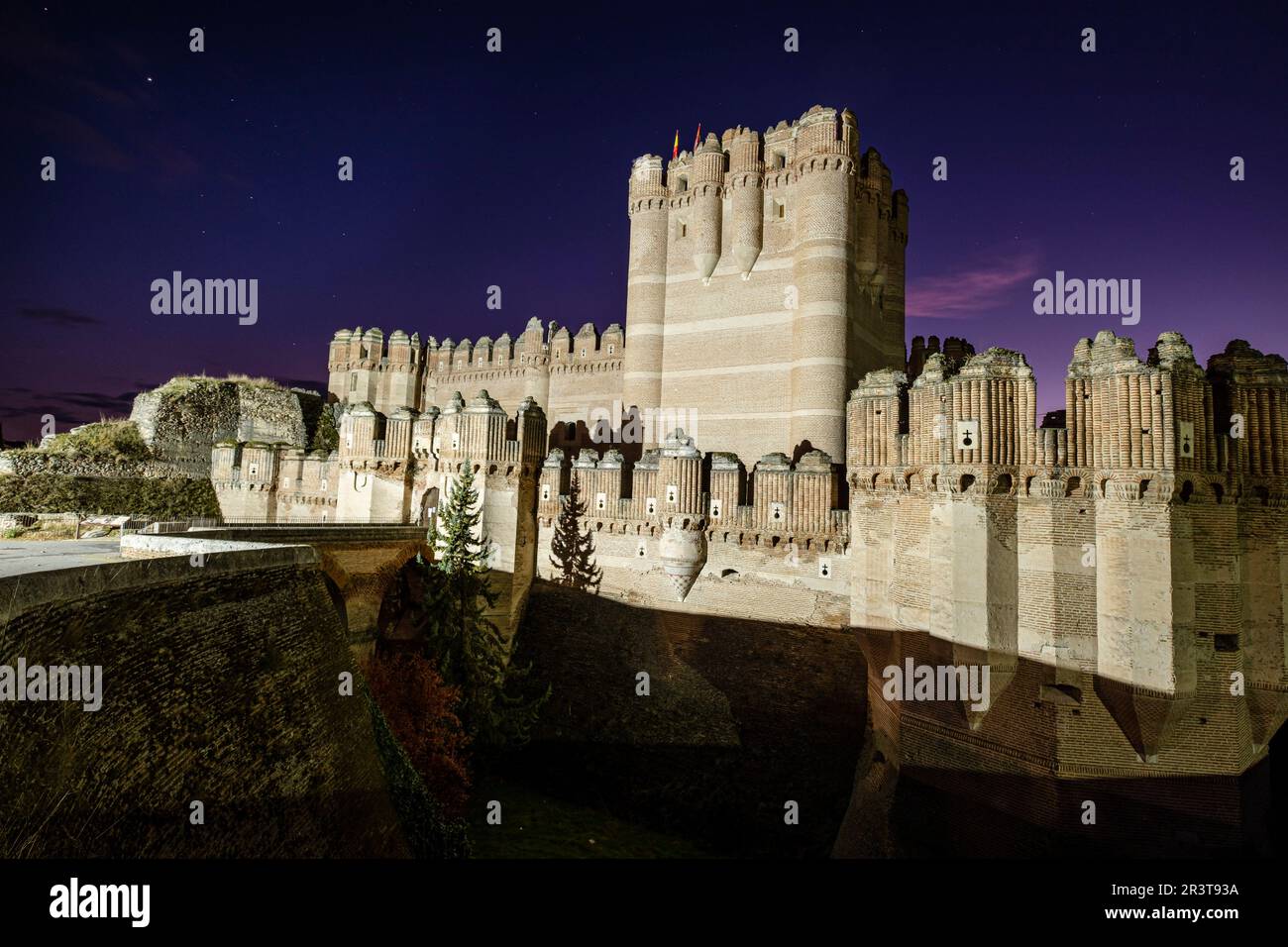 Coca Burg, XV Jahrhundert, Gotik-Mudejar, Coca, Provinz Segovia, Spanien. Stockfoto