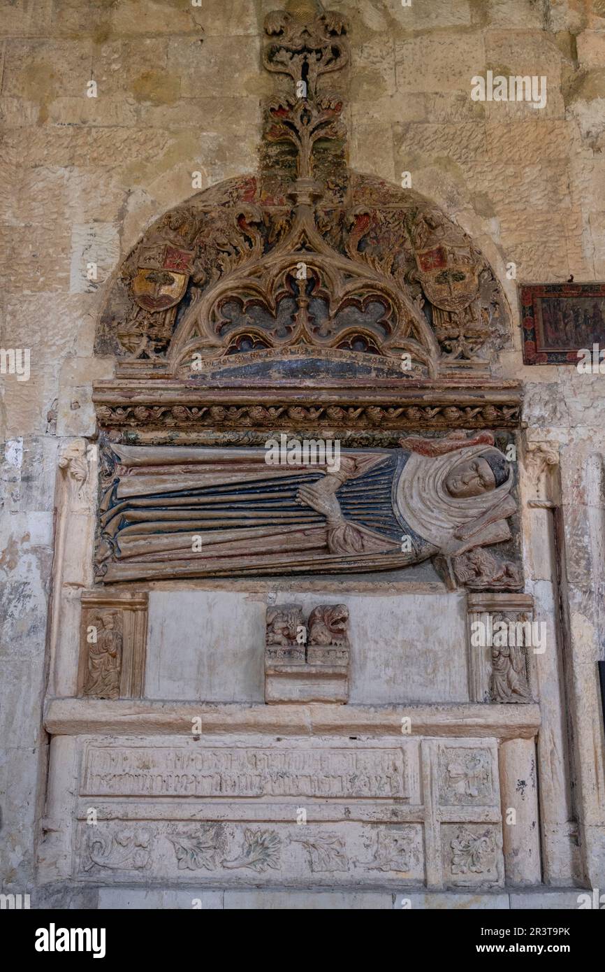 Grab neben der Kapelle Santa Barbara, Kathedrale der Himmelfahrt der Jungfrau, Salamanca, autonome Gemeinschaft Kastilien und León, Spanien. Stockfoto