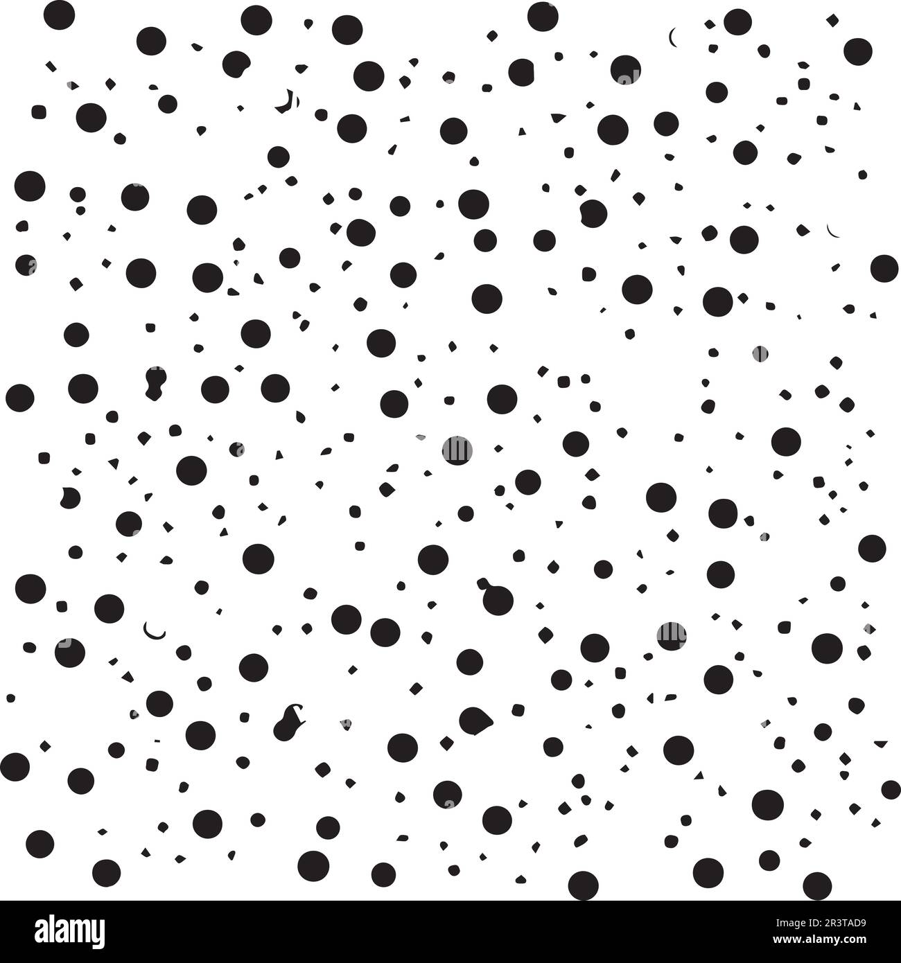 Ein Muster mit Kreisen und Punkten, die schwarz-weiß sind Stock Vektor