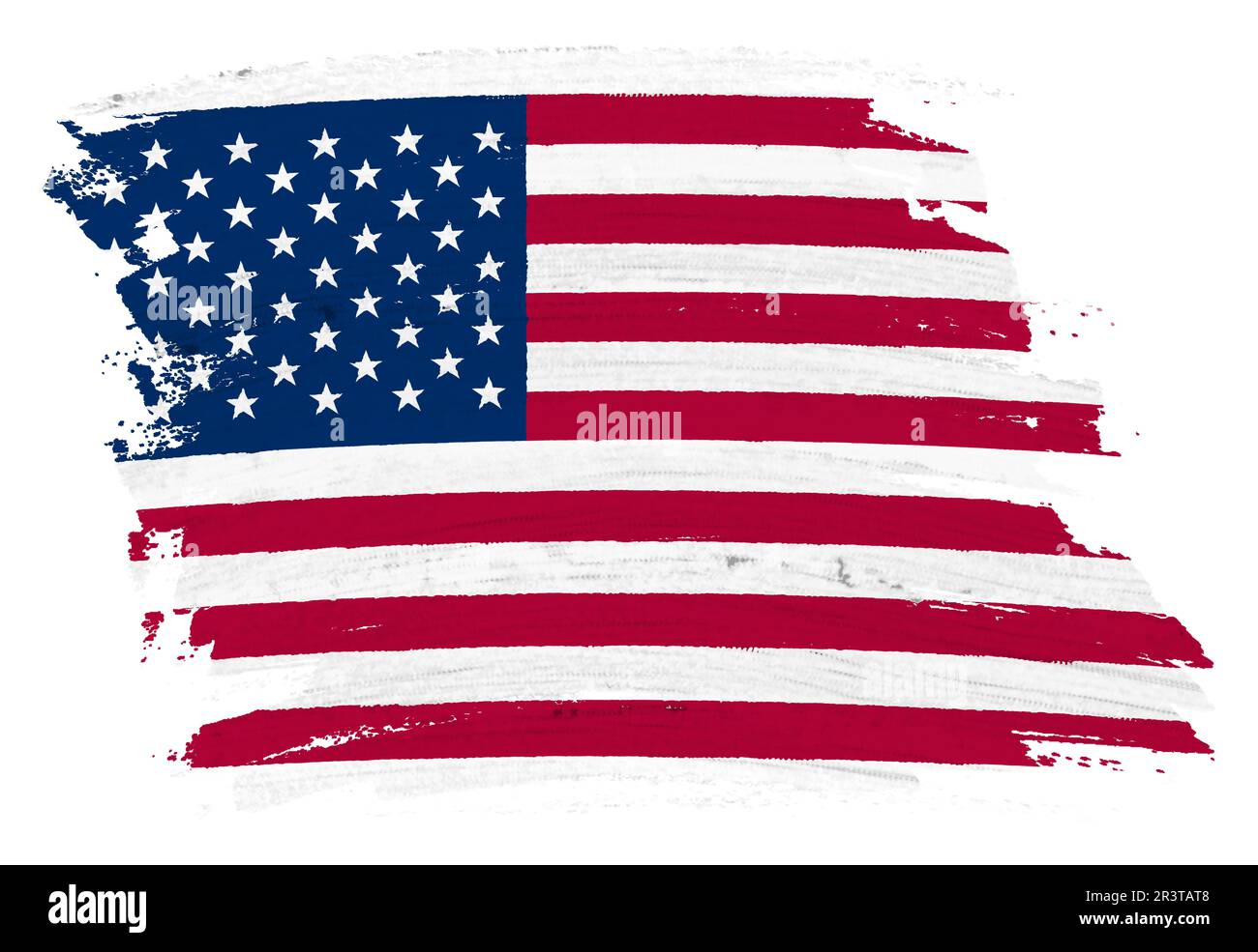 USA-Flagge Hintergrund Farbe Spritzpinsel 3D Abbildung mit Beschneidungspfad Stockfoto