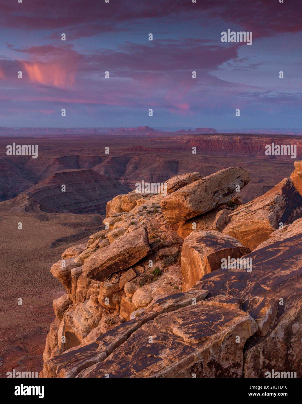 Dawn, Muley Point, Monument Valley, Glen Canyon National Recreation Area, Utah Stockfoto