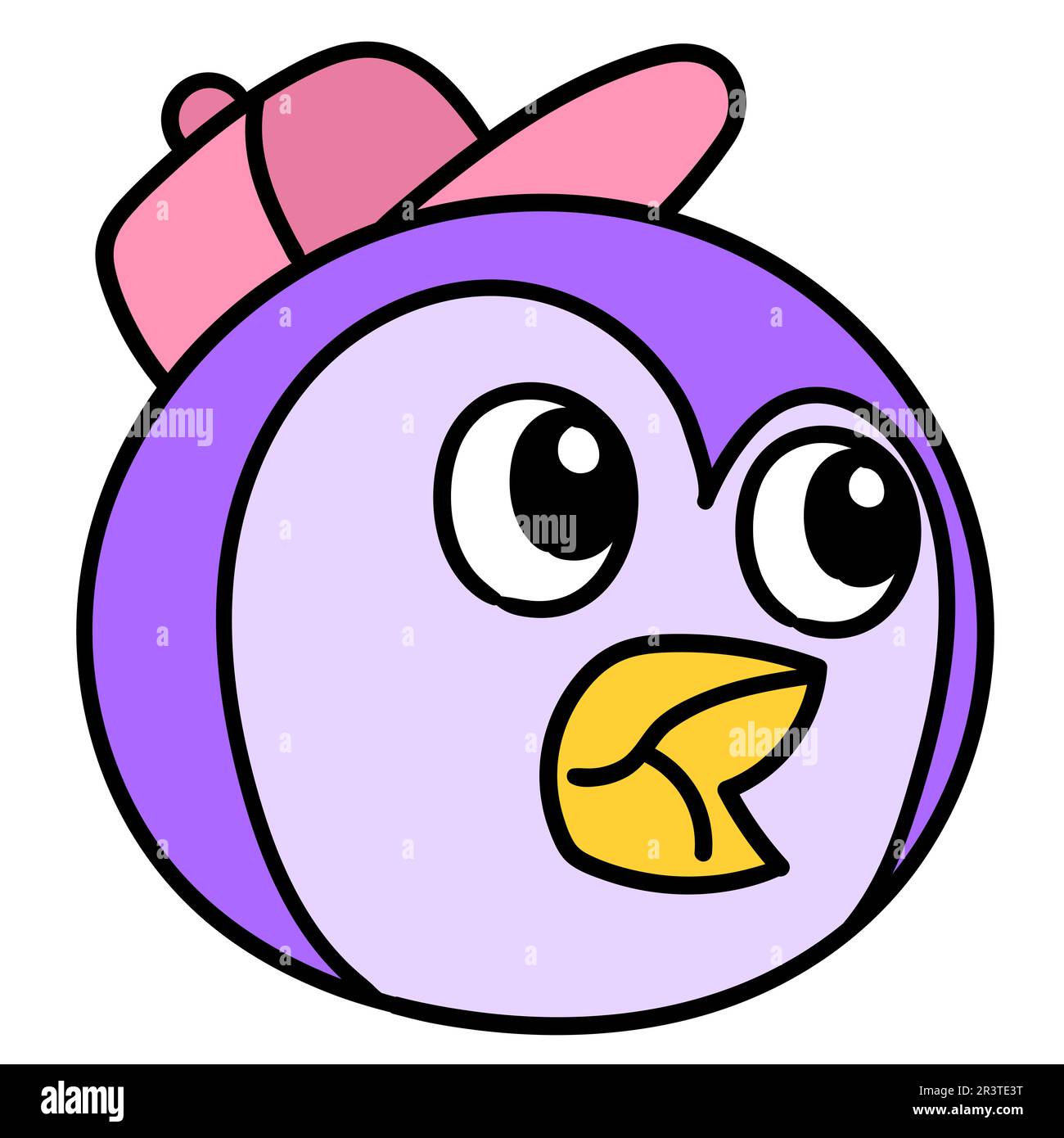 Pinguinkopf-Emoticon mit einem lustigen Gesicht, das fröhlich lächelt, koodle Icon-Bild Kawaii Stockfoto