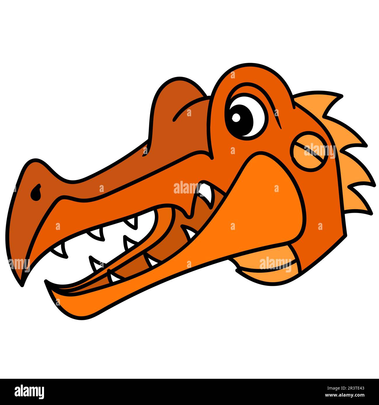 Krokodilkopf Emoticon gruseliges Lächeln, Koodle-Symbol Bild Kawaii Stockfoto