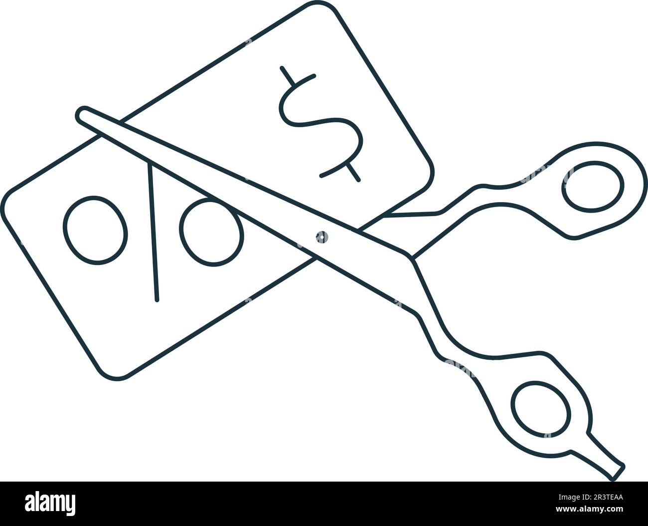 Symbol "Steuerbefreiung". Einfarbiges einfaches Schild aus der Steuererhebung. Steuerbefreiungssymbol für Logo, Vorlagen, Webdesign und Infografiken. Stock Vektor