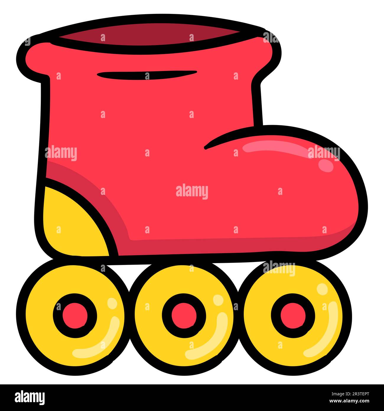 Rollschuh-Ikone Kawaii-Zeichnung. doodle Icon-Zeichnung Stockfoto