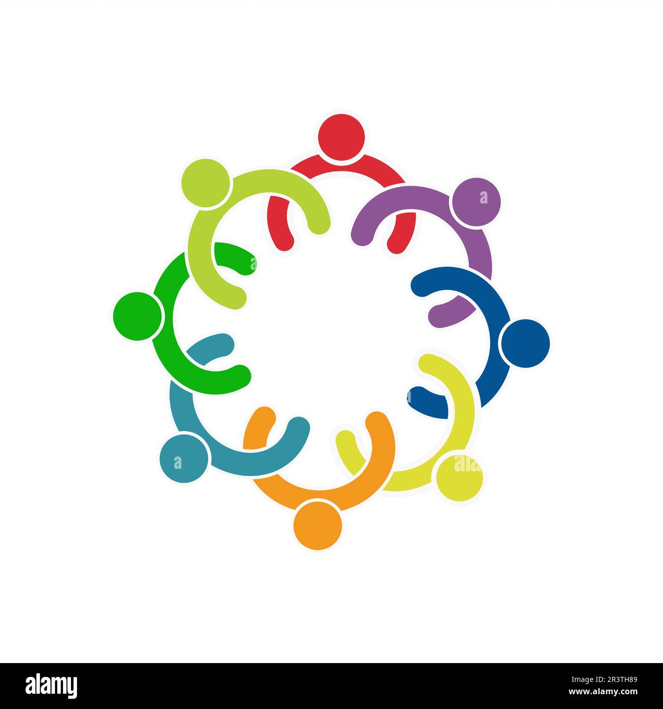 Symbol für acht Personen. Vektorsymbol für das Logo „Freunde“. Dieses Symbol steht auch für Freundschaft, partnerschaftliche Zusammenarbeit Einheit.Menschen Teamarbeit.Menschen Stock Vektor