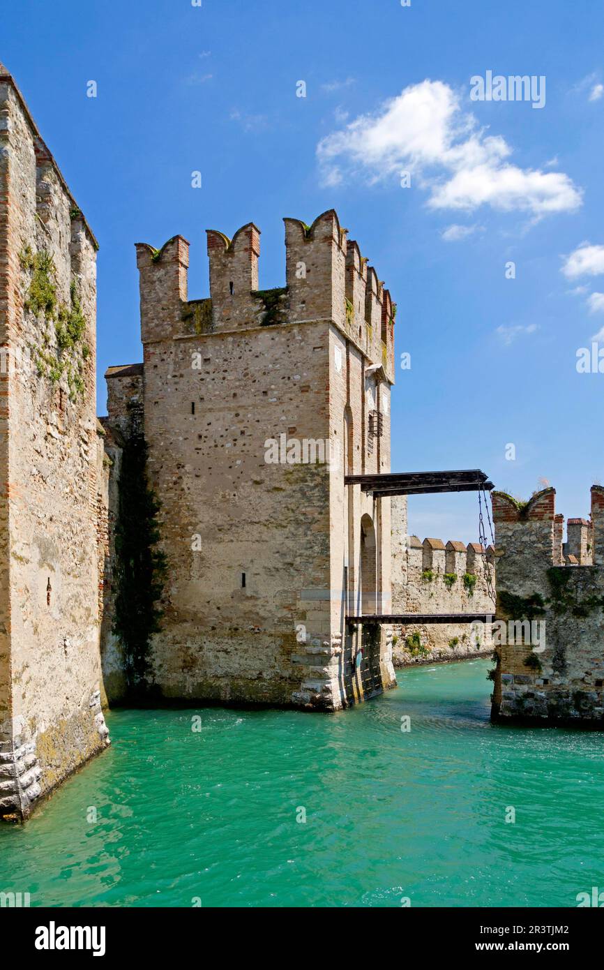 Schloss Scaliger Castello Scaligero in Sirmione Stockfoto