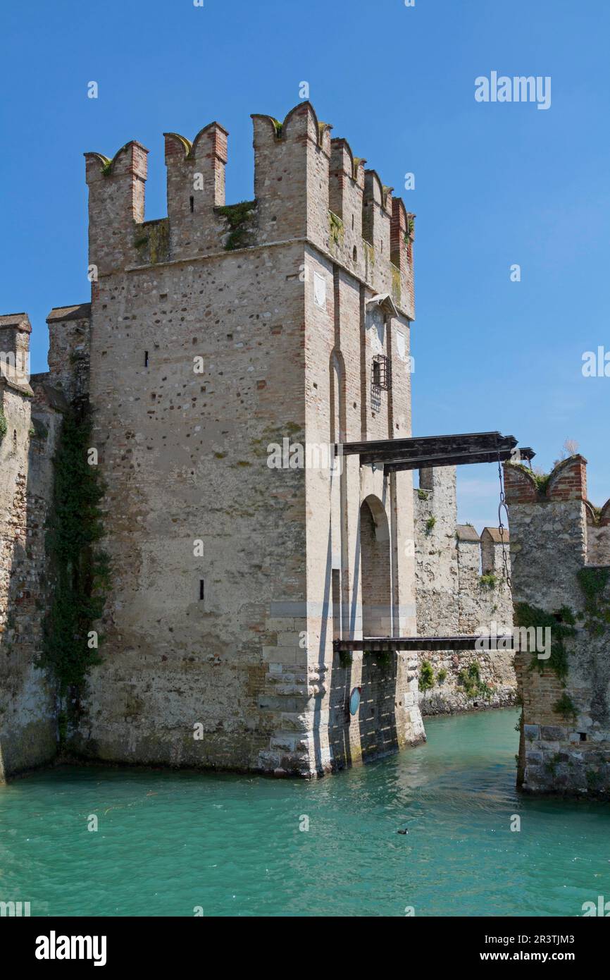 Schloss Scaliger Castello Scaligero in Sirmione Stockfoto