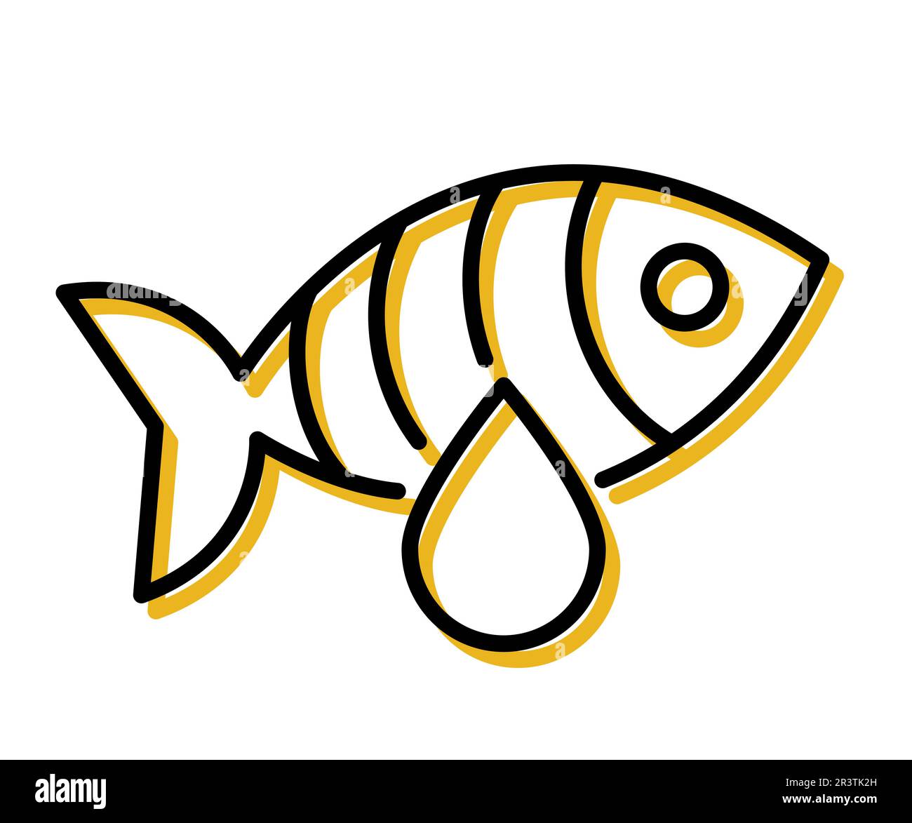 Omega 3 Line Icon Fish Oil Supplement Logo-Design. Stock Vektor