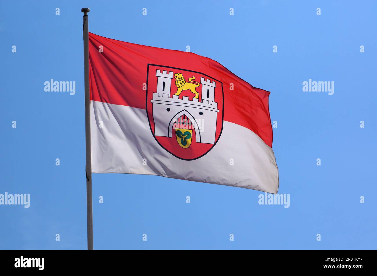 Offizielle Flagge der Stadt Hannover, Deutschland Stockfoto