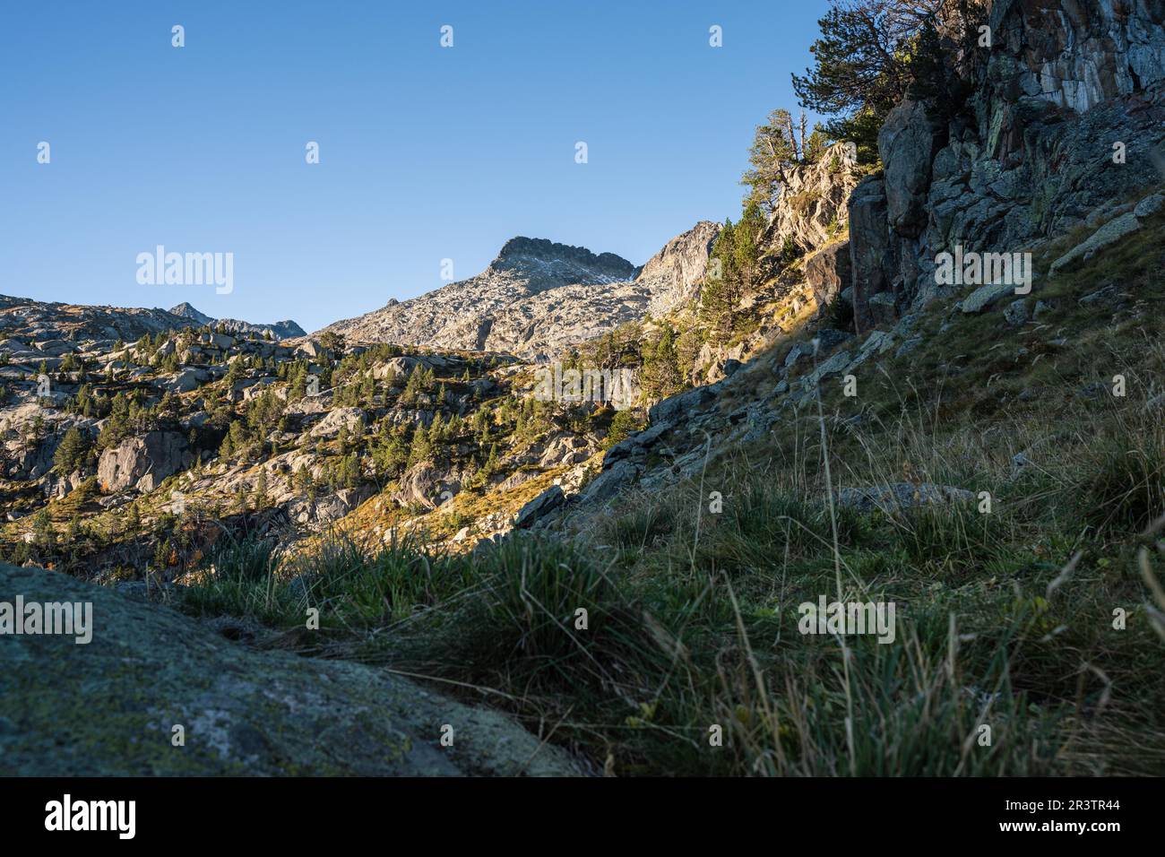Circo de Colomers Trail, Pyrenäen, Lleida, Spanien Stockfoto
