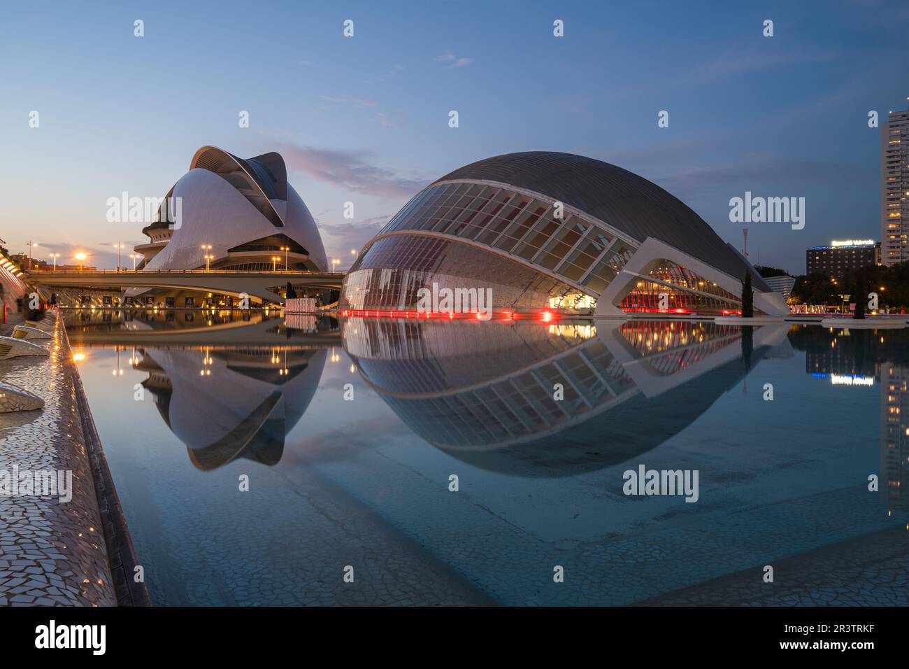 Königin Sofia Palast der Künste und L Hemisferic Planetarium, Valencia, Spanien Stockfoto