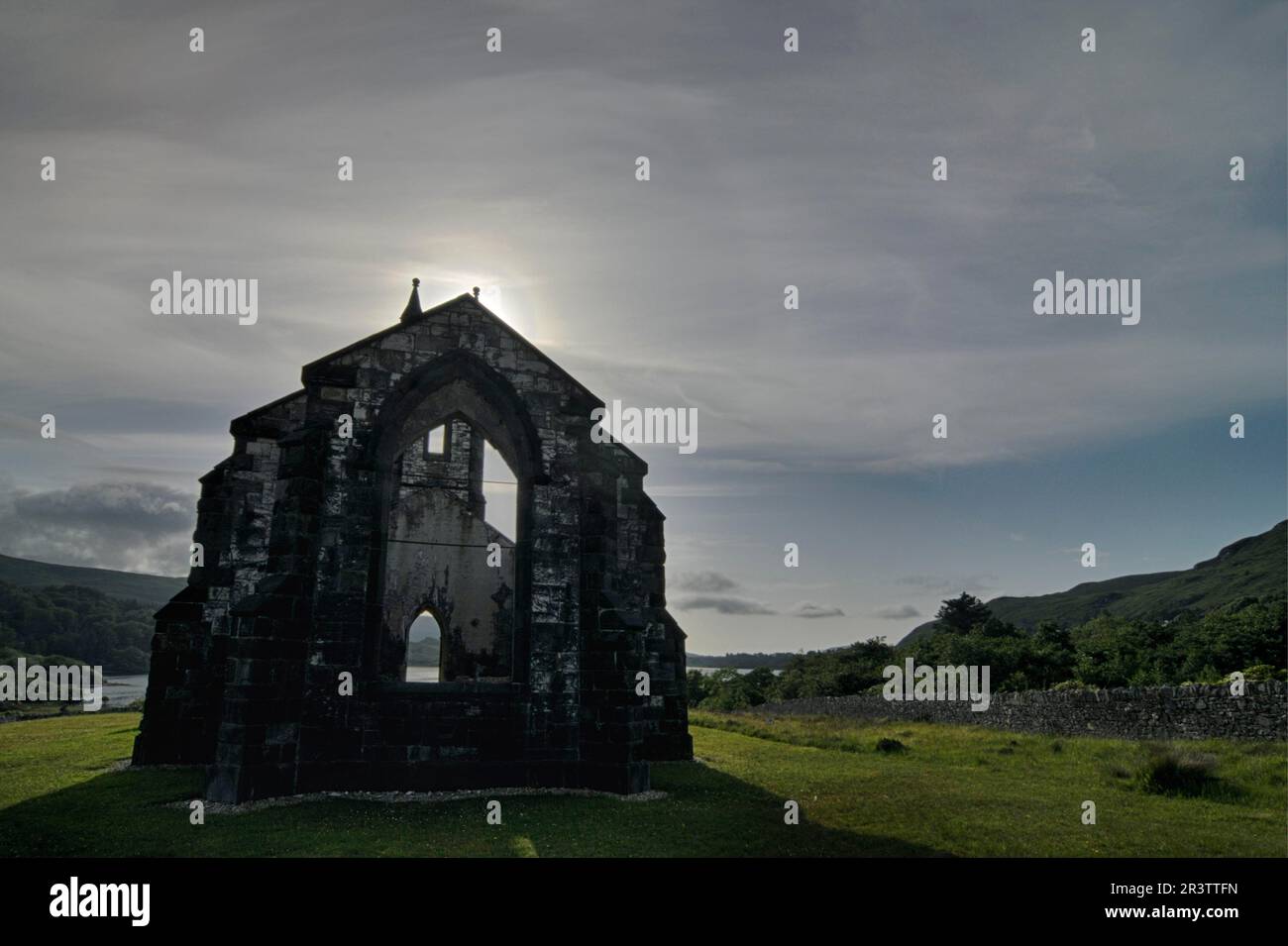 Kirchenruine, Dunlewey, County Donegal, Dunlewy, Ruine, Dunlewy Church, Dunlewey Church, Irland Stockfoto