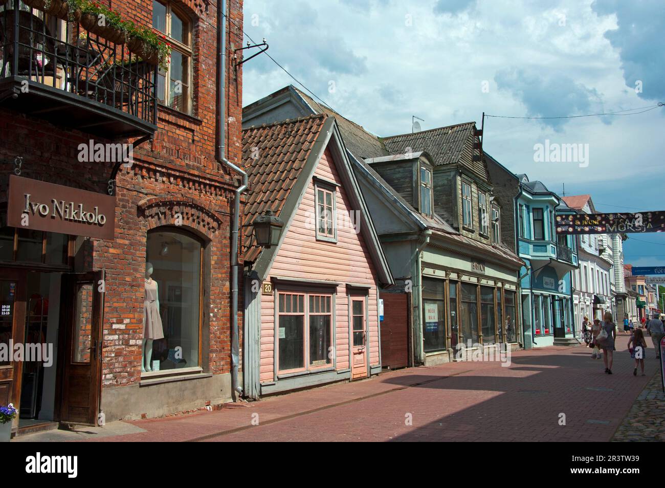 Stadtzentrum, Baltische Staaten, Europa, Pernau, Seaside Resort, Fußgängerzone, Rueuetli, Paernu, Estland Stockfoto