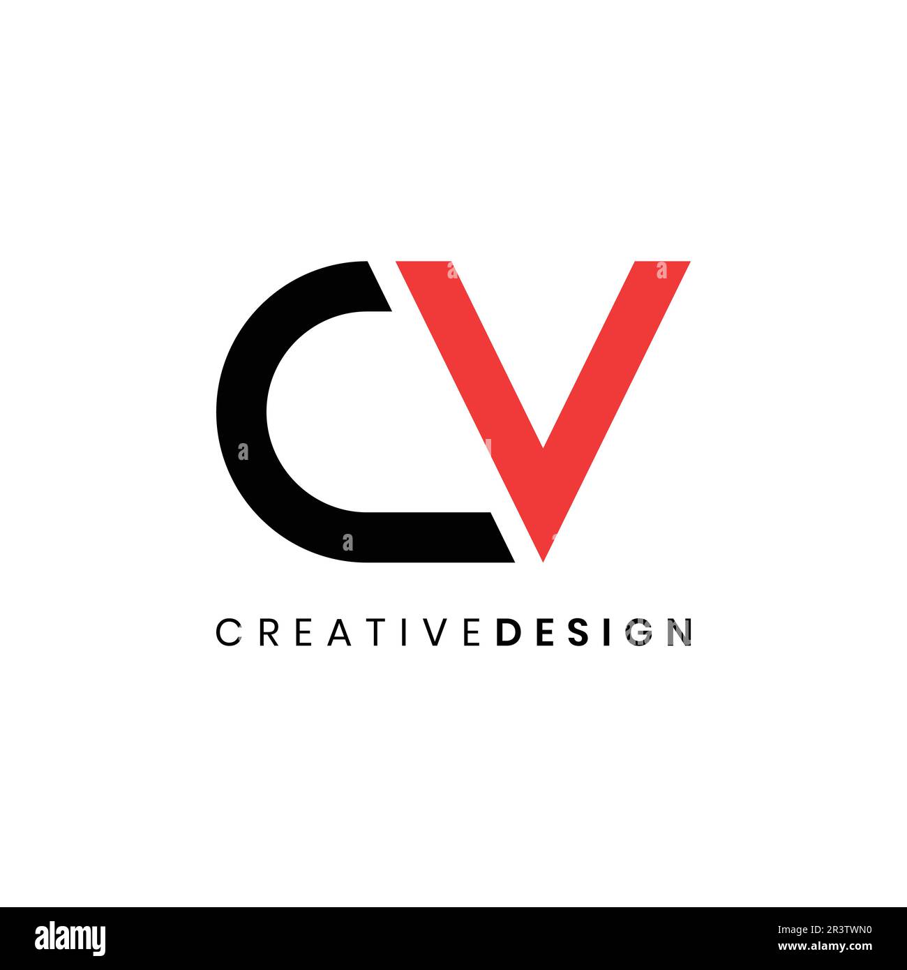 Kreativer, moderner Vektor im CV-Logo-Design Stock Vektor