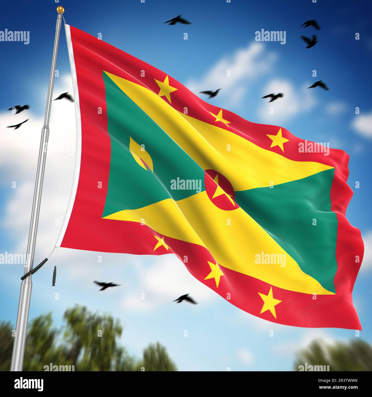 Flagge von Grenada Stockfoto