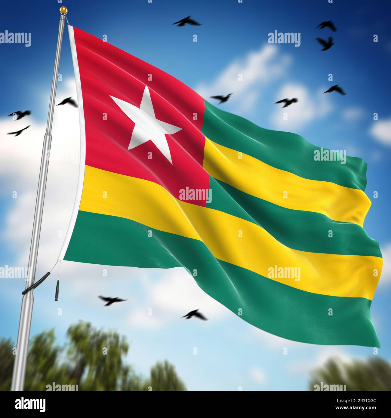 Flagge von Togo Stockfoto