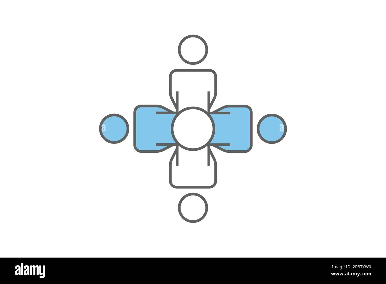 Symbol für Zusammenarbeit im Unternehmen. Menschen, Teamarbeit. Zweifarbiges Icon-Design. Einfache Vektorkonstruktion editierbar Stock Vektor
