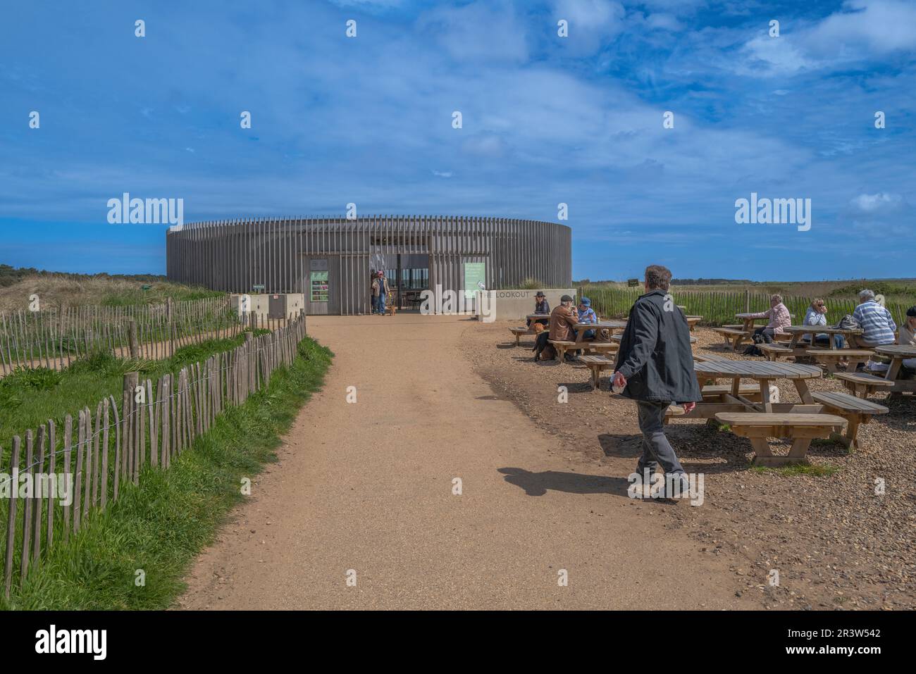 Der Aussichtspunkt in Holkham Bay. Stockfoto