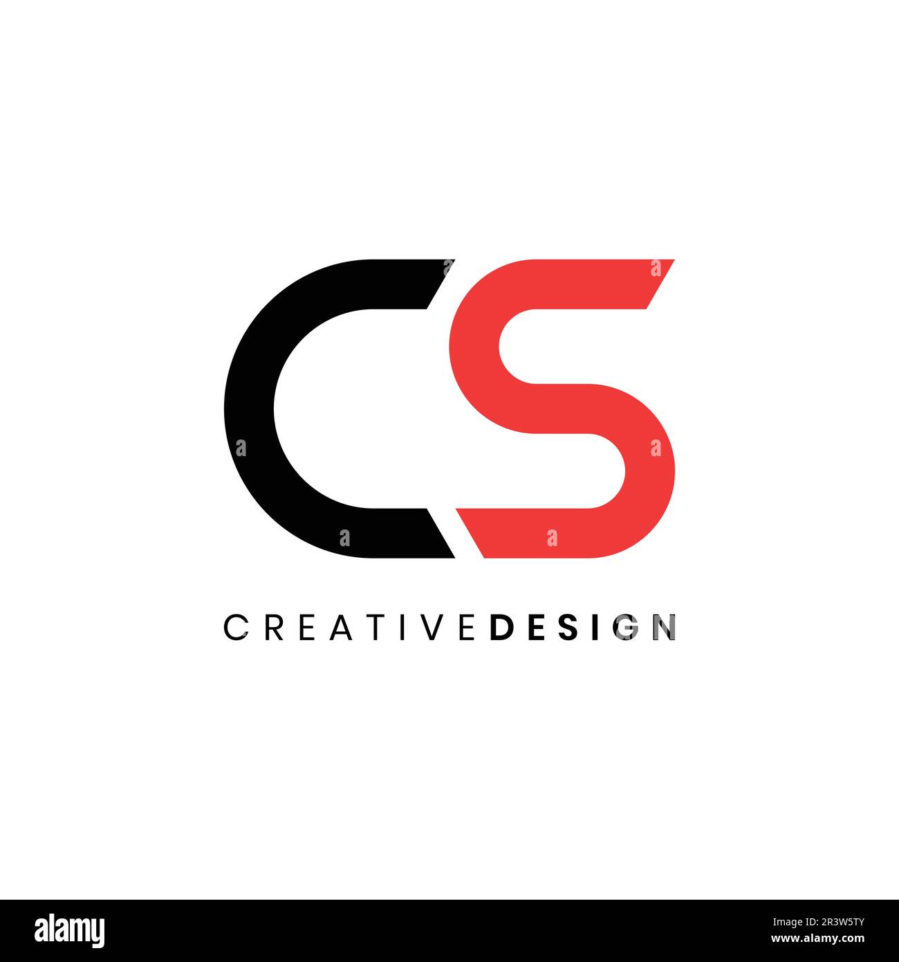 Moderner, einfacher CS-Logo-Vektor. Kreatives erstes CS-Logo-Konzept Stock Vektor