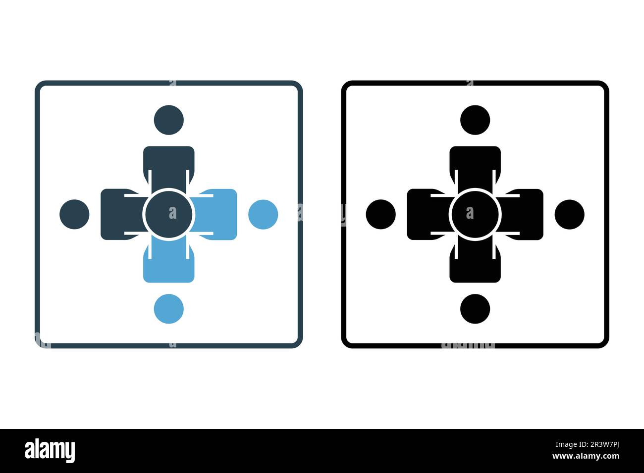 Symbol für Zusammenarbeit im Unternehmen. Menschen, Teamarbeit. Solides Icon-Design. Einfache Vektorkonstruktion editierbar Stock Vektor