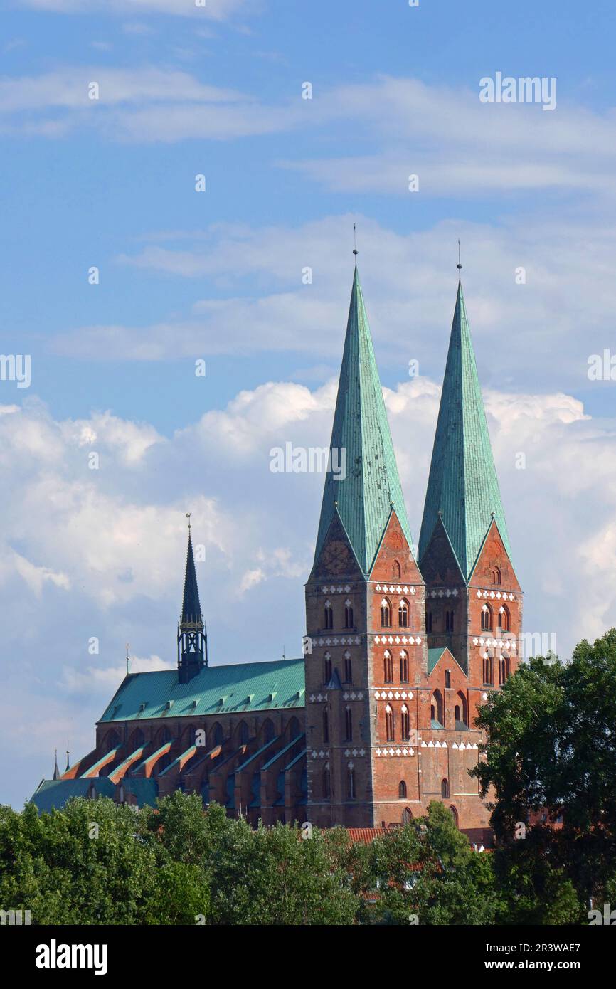 St. Marienkirche in Lübeck Stockfoto