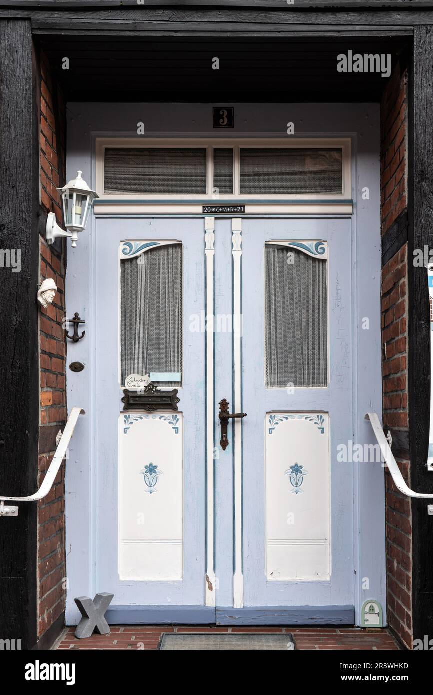 Tür in der Altstadt von Hitzacker an der Elbe Stockfoto