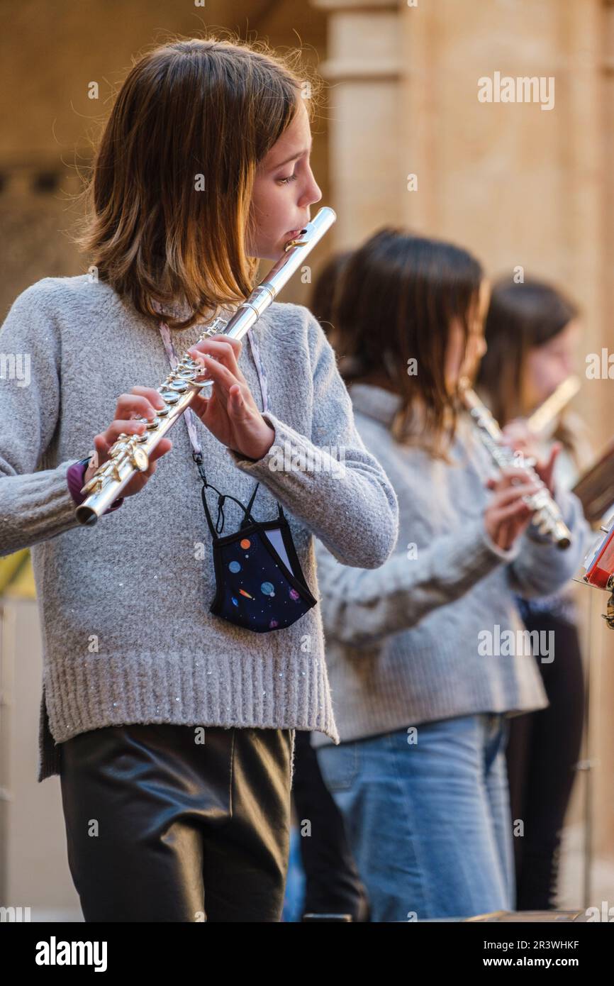 Weihnachtsvorsprechen der Llucmajor Musikschule Stockfoto