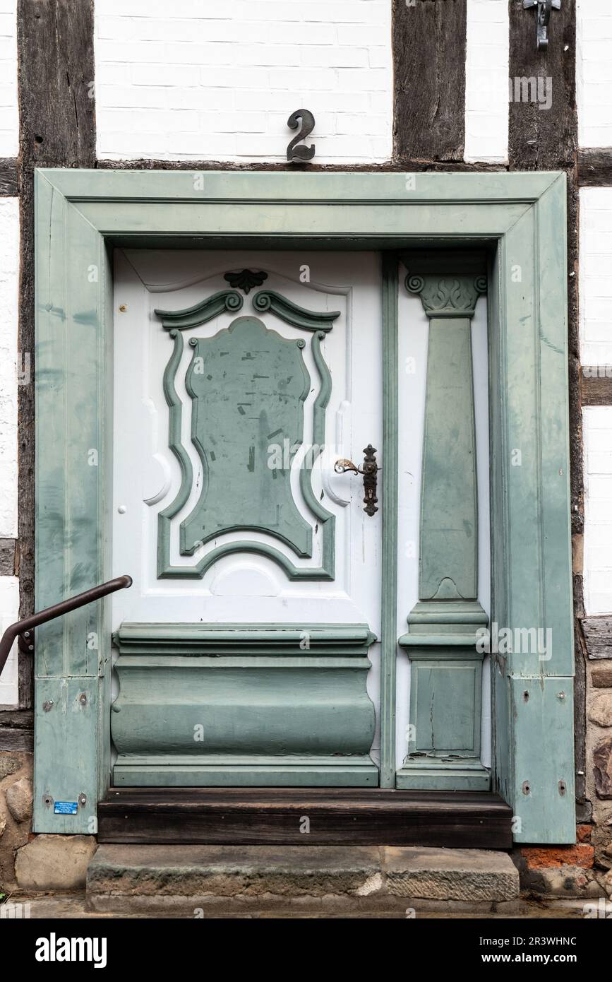 Tür in der Altstadt von Hitzacker an der Elbe Stockfoto