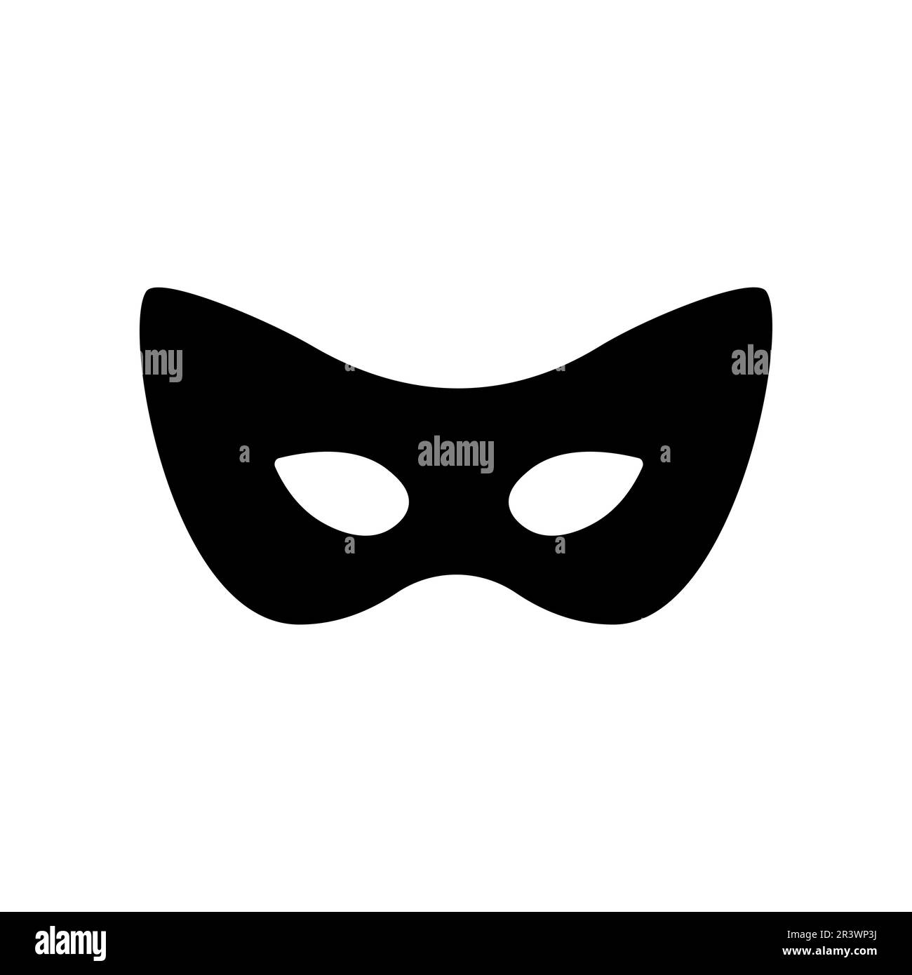 Schwarzes Symbol für Superheldenmaske. Ein Comic-Gesicht mit der Silhouette des Helden. Flache schwarze Superhelden Kostüm Design Maske Stock Vektor