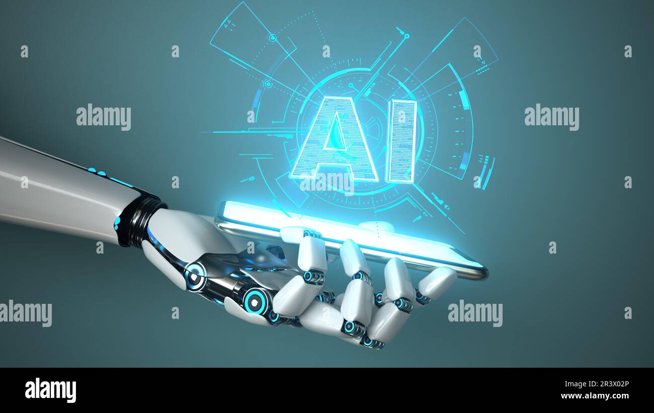 AI bot Smartphone Stockfoto