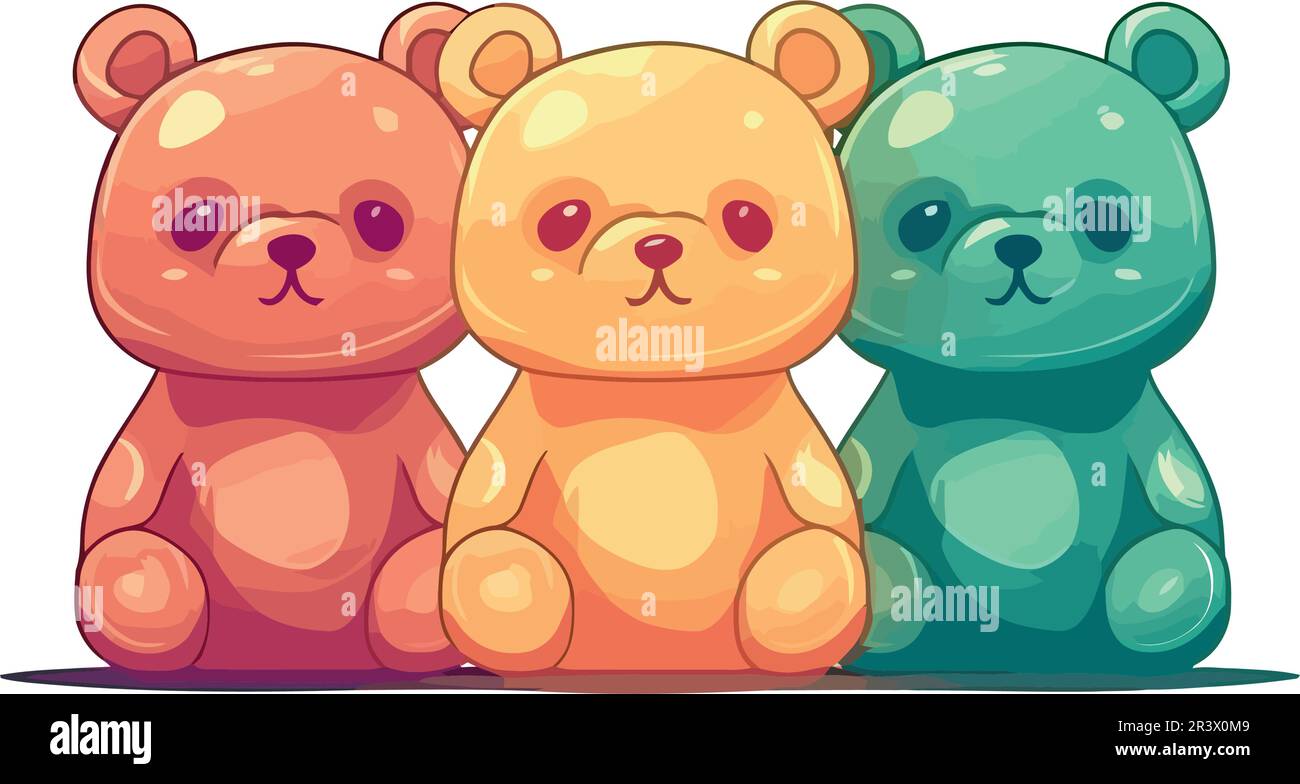 Drei Bonbons mit Bärenform Stock Vektor