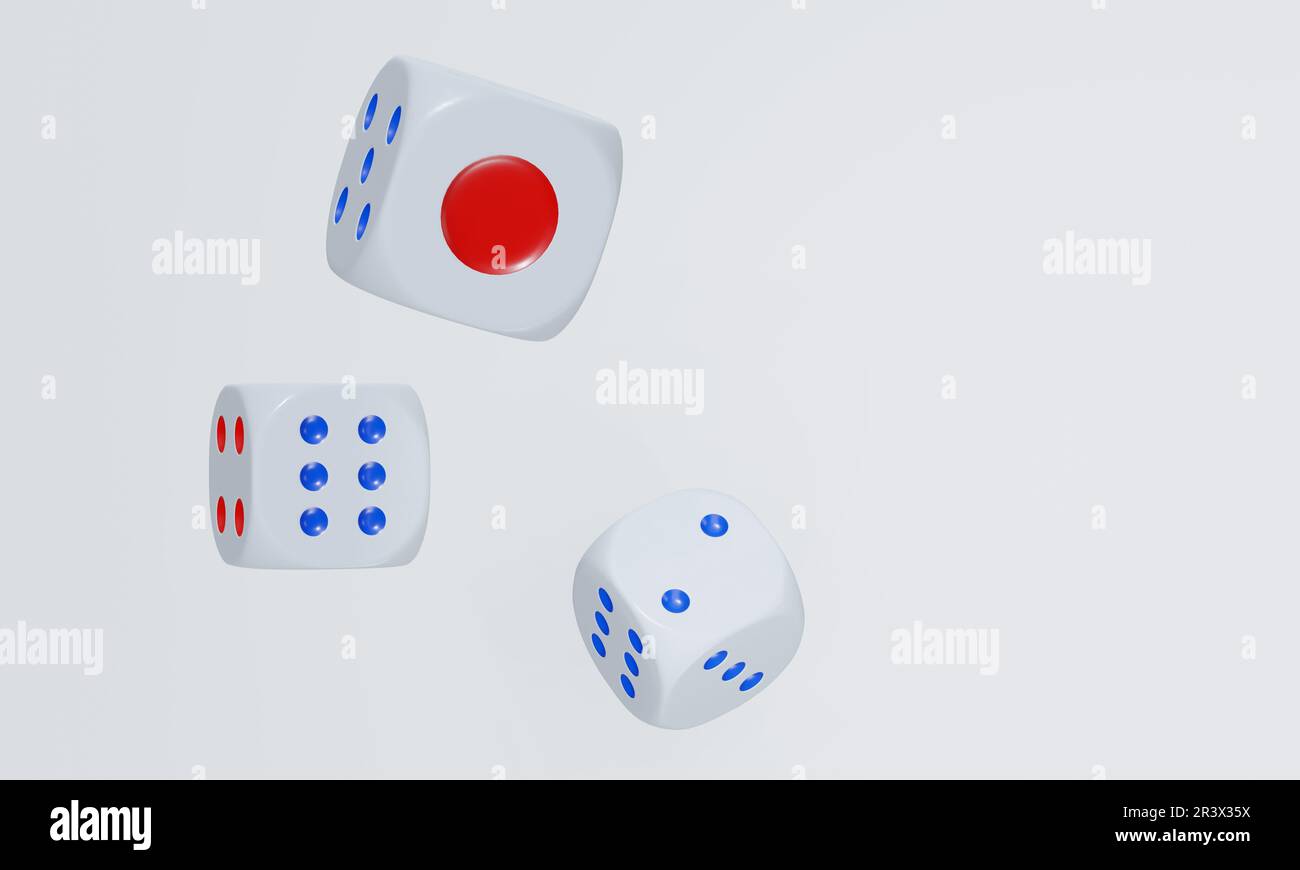 Einzelwürfel für Casino- oder Spielkonzept Stockfoto
