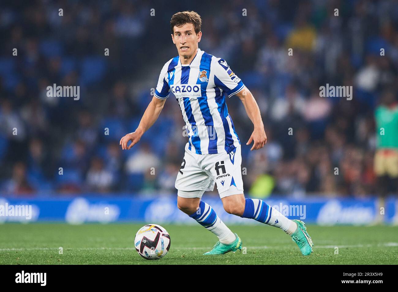 Aihen Munoz von Real Sociedad in Aktion während des Spiels La Liga Santander zwischen Real Sociedad und UD Almeria am 23. Mai 2023 im reale Arena Stadion, Stockfoto