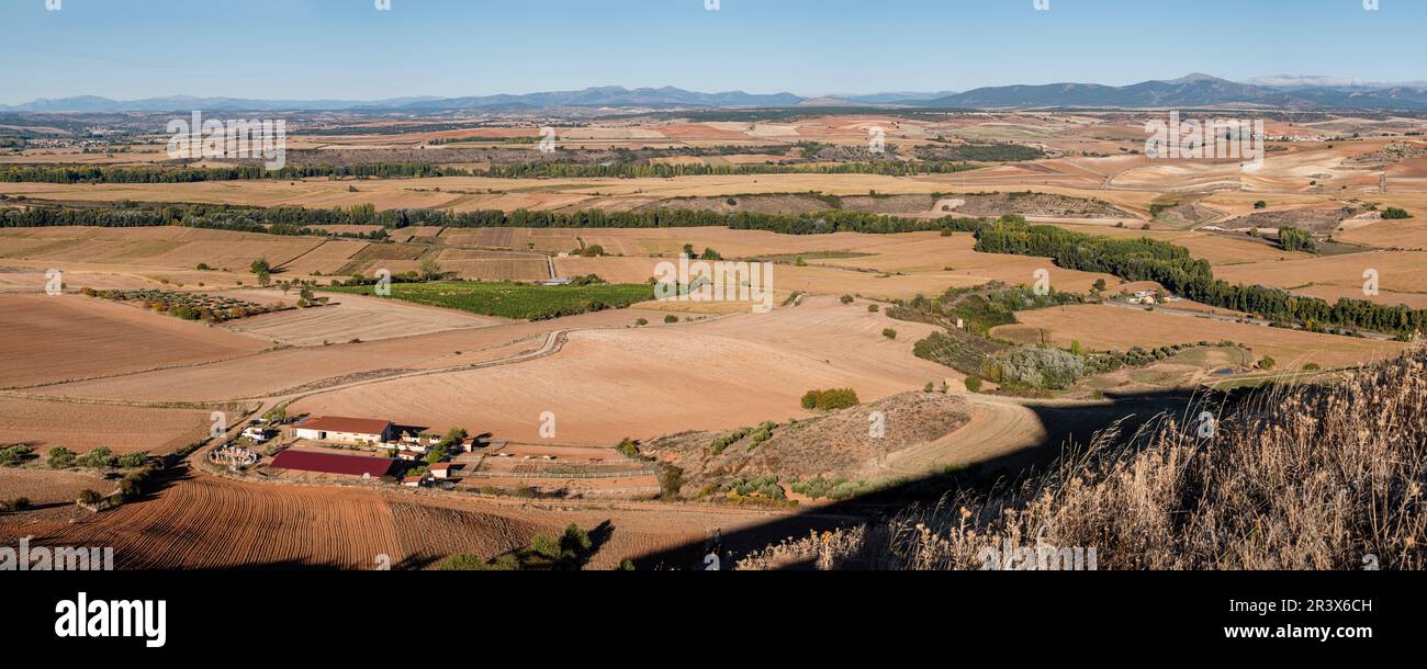 Kleiner Bauernhof im Henares-Tal, Jadraque, Provinz Guadalajara, Spanien. Stockfoto