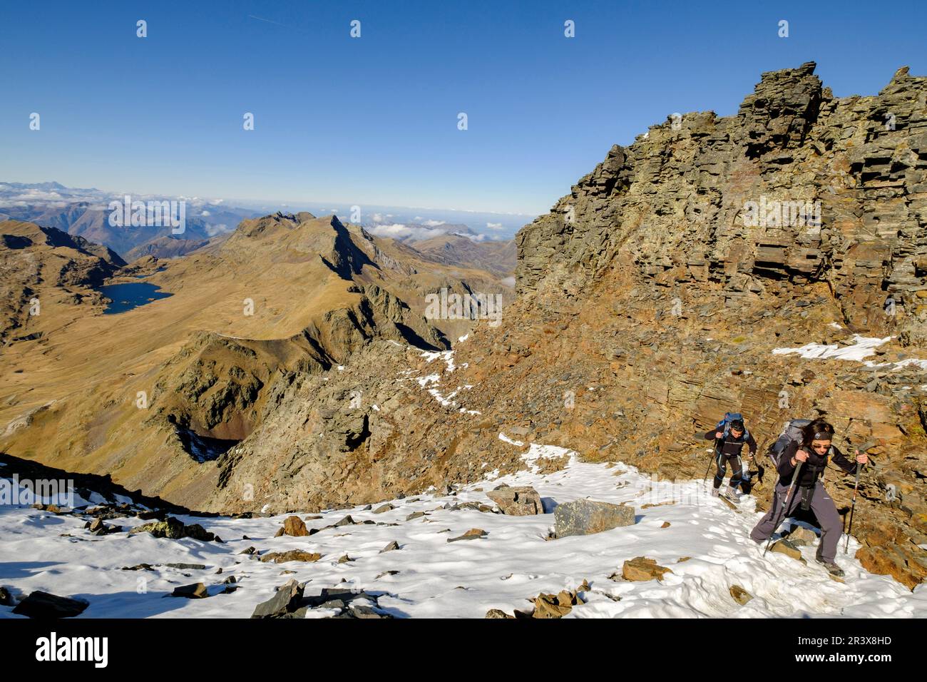 Tuc de Maubèrme, 2880 Meter, Aran, Lleida, Pyrenäen, Katalonien, Spanien, Europa. Stockfoto