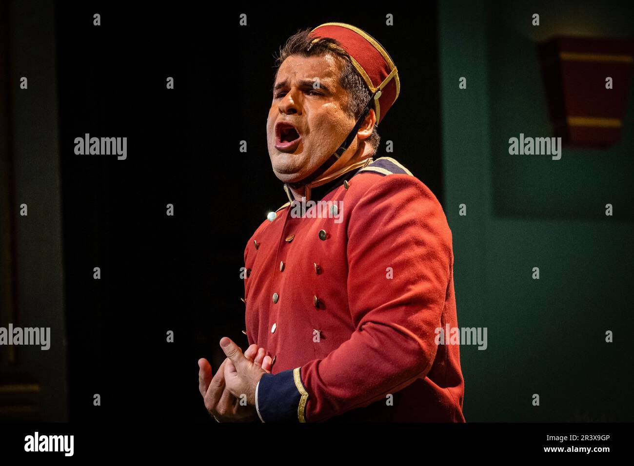 opera L'elisir d'amore, Donizetti, Teatre Principal, Palma, Mallorca, Balearen, Spanien. Stockfoto