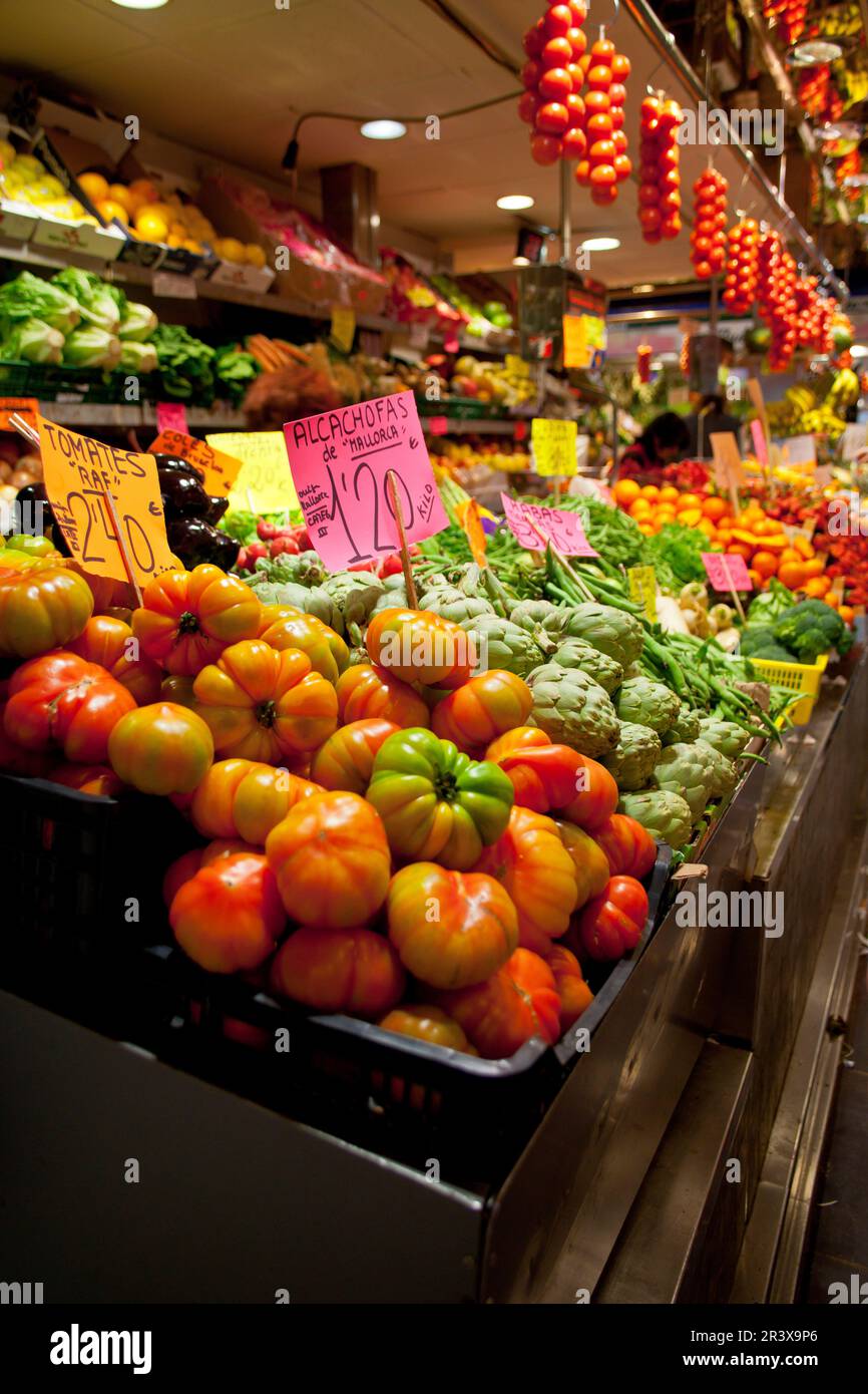 Mercat de L' Olivar, Palma, Mallorca, Islas Baleares, Spanien. Stockfoto