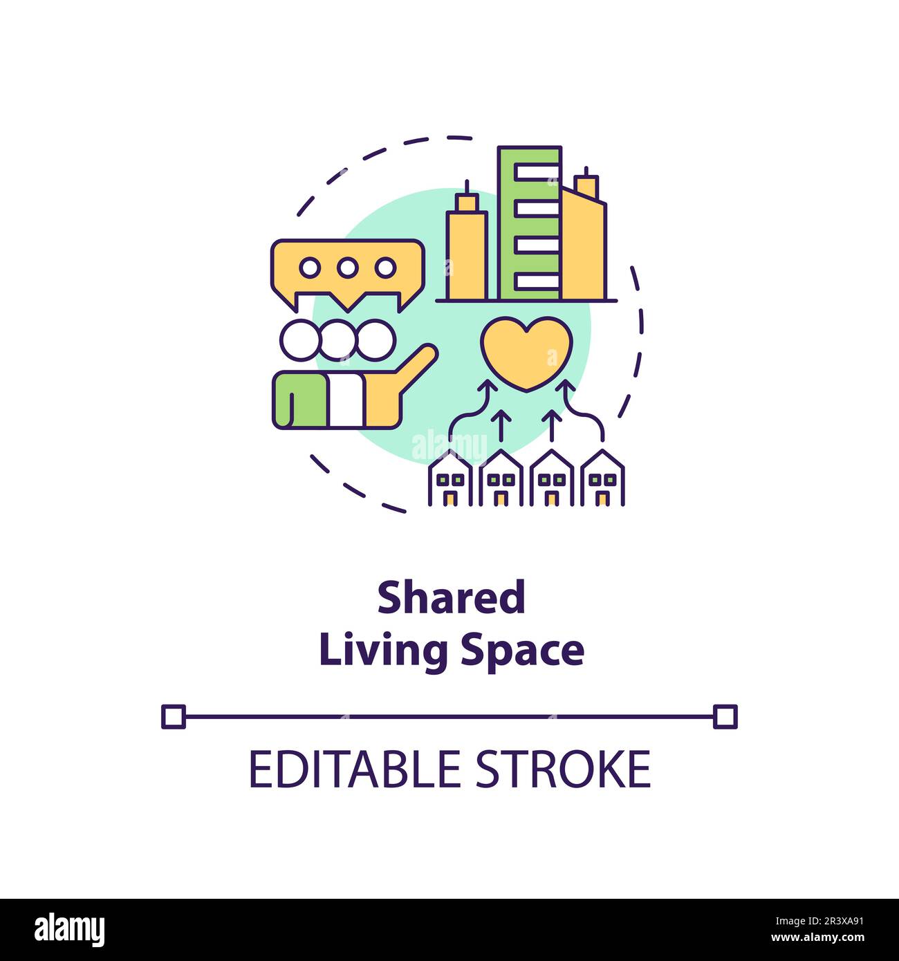 Konzept für den gemeinsamen Wohnraum Stock Vektor