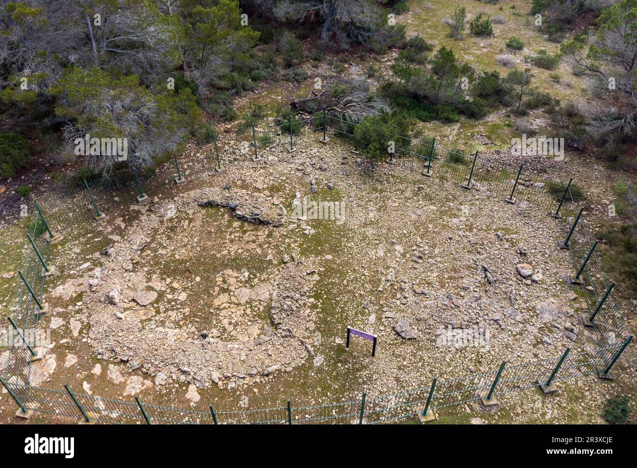 Archäologische Stätte Barbarìa III , Formentera, Pitiusas-Inseln, Balearengemeinschaft, Spanien. Stockfoto