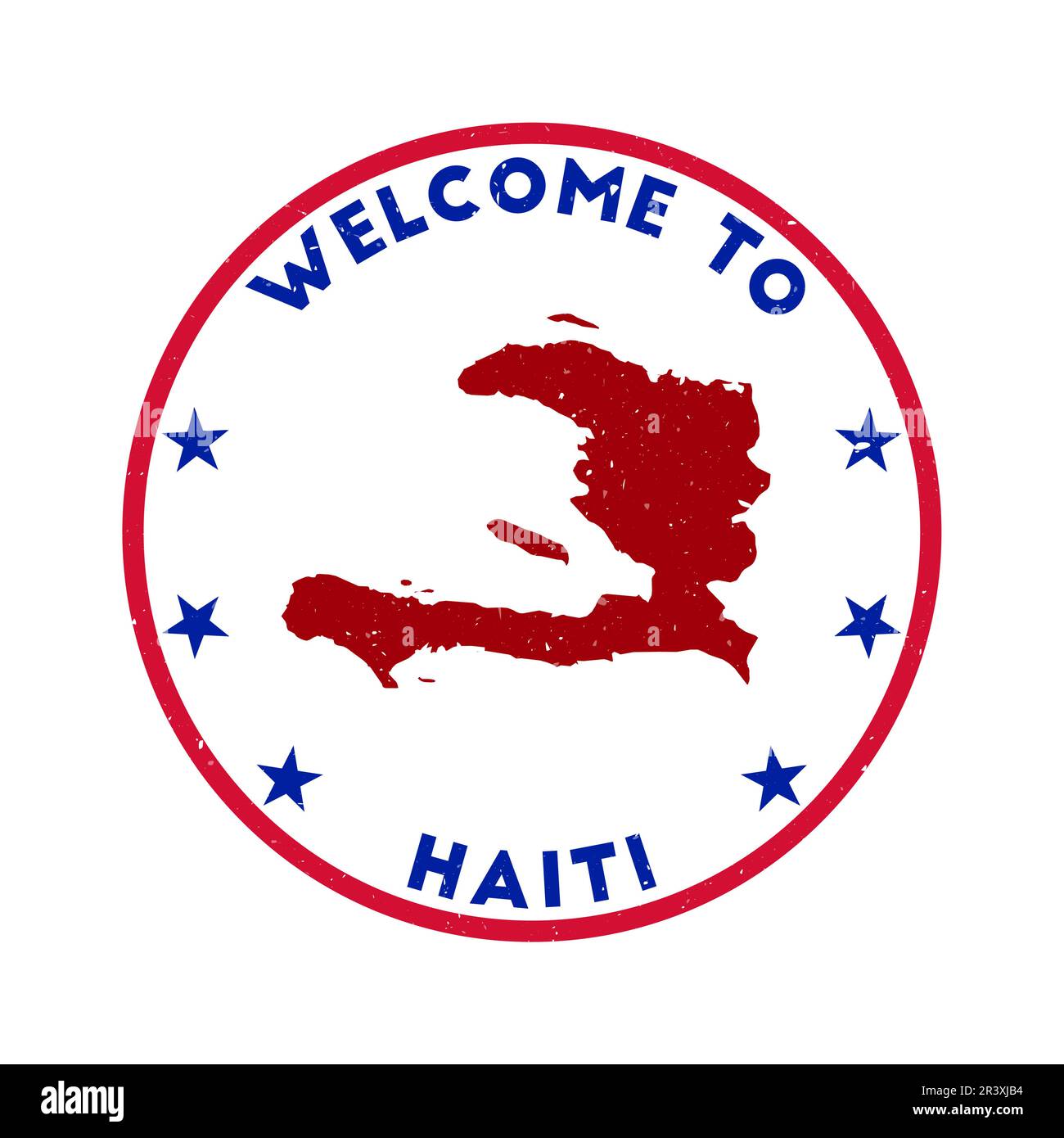 Willkommen bei Haiti Stempel. Grunge Country Round Stempel mit Textur in Space Dust Farbmotiv. Geometrisches Haitianische Siegel im Vintage-Stil. Stock Vektor