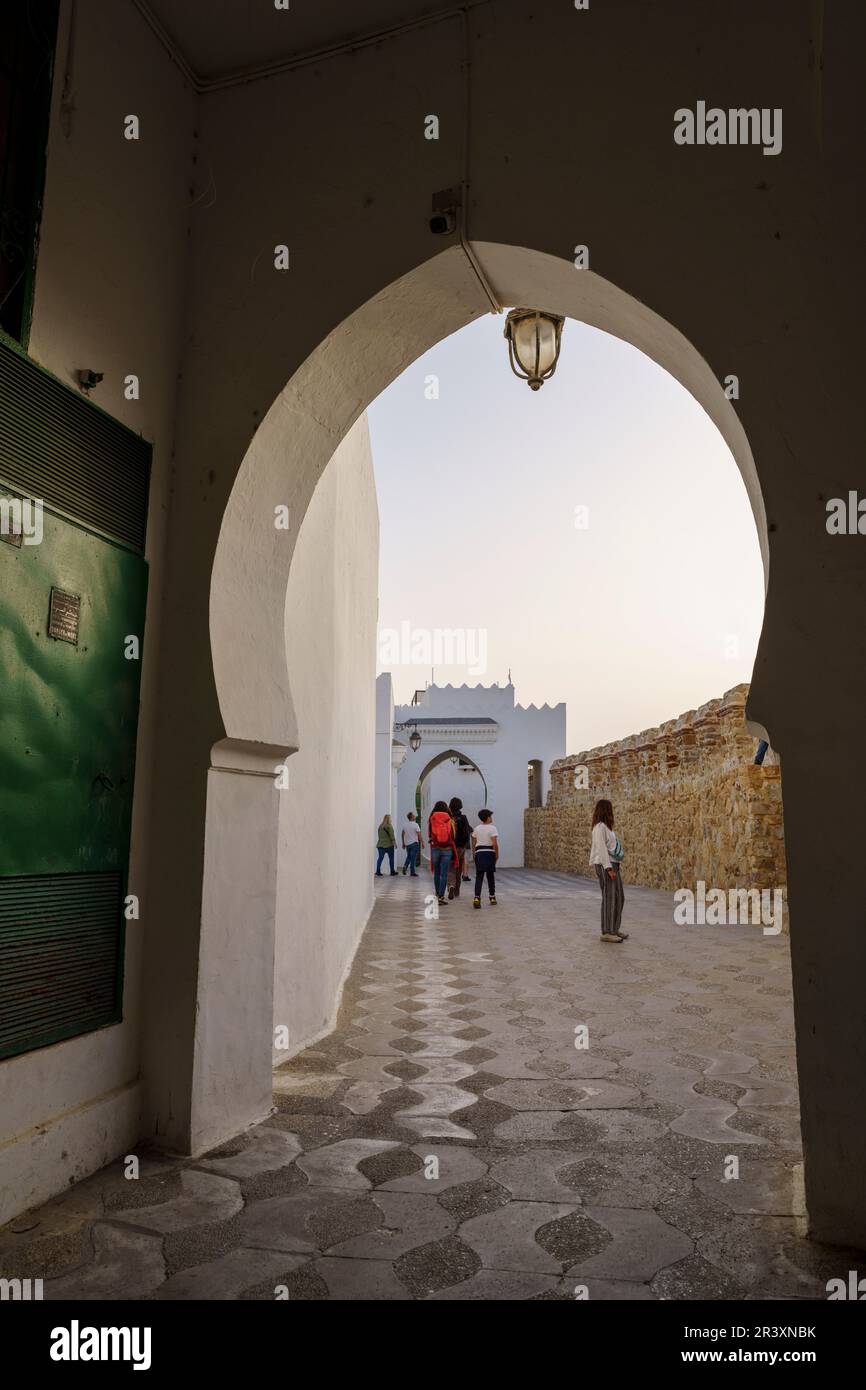 Raissouni Palast, Hassan II Kulturzentrum, Asilah, marokko, afrika. Stockfoto