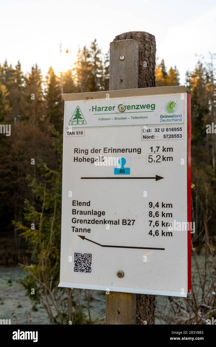 Ring of Remembrance Border Trail Border Museum Sorge in den Harz Mountains Stockfoto