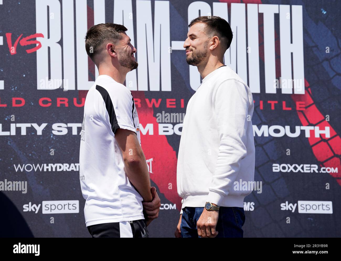 Lee Cutler (links) und Stanley Stannard während einer Pressekonferenz am Bournemouth Pier, Bournemouth. Foto: Donnerstag, 25. Mai 2023. Stockfoto