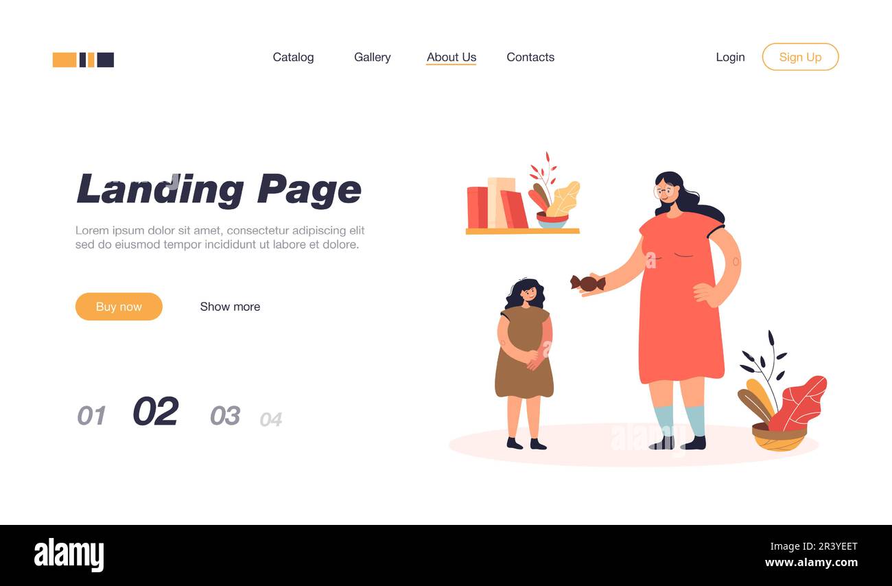 Großmutter gibt der Tochter Süßigkeiten Stock Vektor