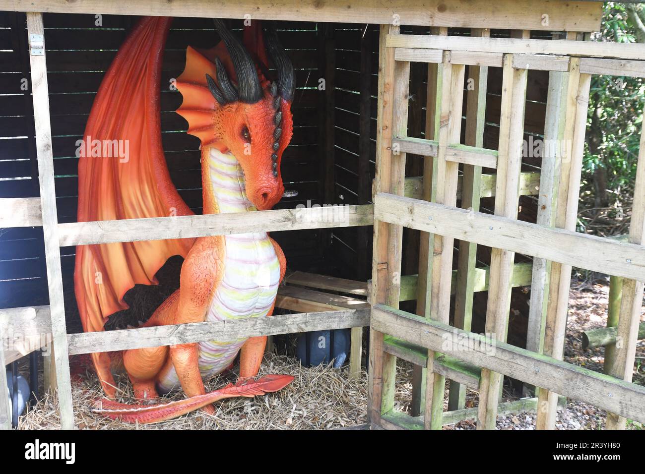 Dragon at Hawkstone Park Follies, Shrewsbury, Shropshire, Großbritannien Stockfoto