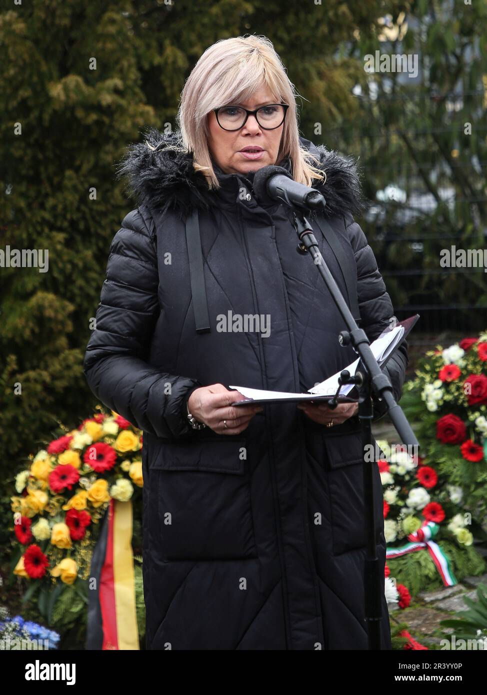 Bürgermeisterin Simone Borris (unabhängig) bei der Veranstaltung am Gedenktag der Magda-Gedenkstätte Magdeburg 2023 Stockfoto