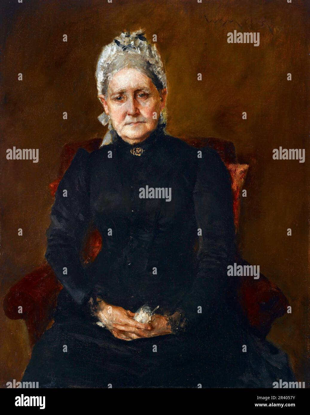 Porträt von meiner Mutter (Sarah Swaim Chase) von William Merritt Chase (1849-1916), Öl auf Leinwand, 1892 Stockfoto