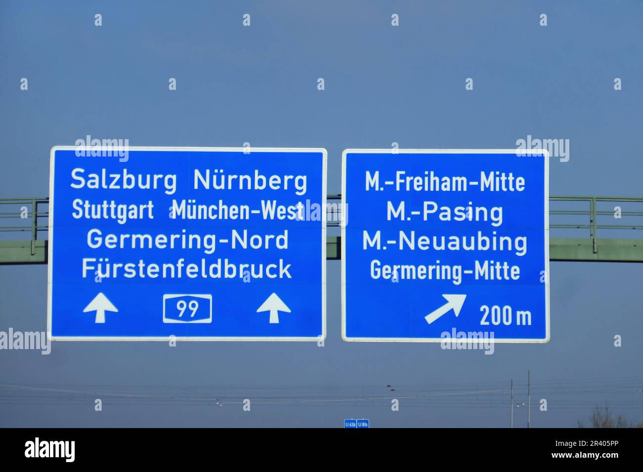Informationstafel Salzburg Nürnberg Stockfoto